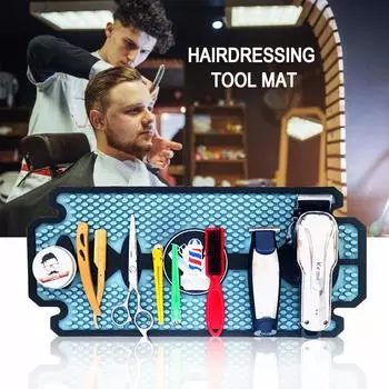 Профессиональная силиконовая плойка для завивки волос, термоизоляционная накладка, нескользящий коврик для выпрямления волос, принадлежности для парикмахерских инструментов для укладки волос синий