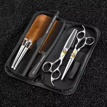 Профессиональная стрижка, парикмахерское дело, ножницы для стрижки волос, тонкие ножницы, специальные высококачественные инструменты для зубных ножниц, набор из нержавеющей стали. 1SET