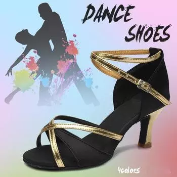 Профессиональная танцевальная обувь для девочек, обувь для бальных танцев для женщин, женская обувь для латинских танцев 34 чёрный