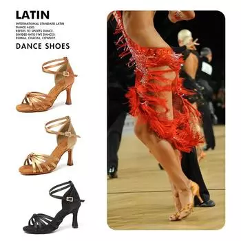 8,5 см Высокий каблук для женщин и девочек латиноамериканские бальные танцы обувь сальса чача 34 чёрный