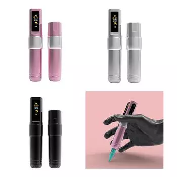 Профессиональная татуировочная ручка на батарейках с мощным бессердечным двигателем 750 мАч для салонного использования чёрный