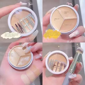 Профессиональная трехцветная палетка консилеров для маскировки темных кругов под глазами и лица, новинка 3 Color Concealer