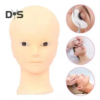 Профессиональная женская голова манекена для практики макияжа, лысая голова манекена с хорошим эффектом отображения для обучения макияжу, наращивание ресниц и парик A