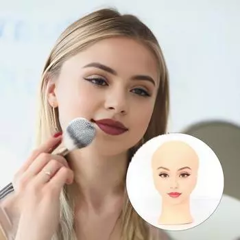 Профессиональная женская голова манекена для практики макияжа Лысая голова манекена с хорошим эффектом отображения для обучения макияжу Наращивание ресниц B