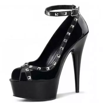 Профессиональная женская обувь 2025 года, весна, новые туфли с круглым носком и высоким каблуком, водонепроницаемые женские туфли для работы черного цвета 34 чёрный