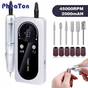 Профессиональная жидкость для снятия маникюра и полировщик, 45000 об/мин, USB перезаряжаемый портативный электрический полировщик для ногтей USB