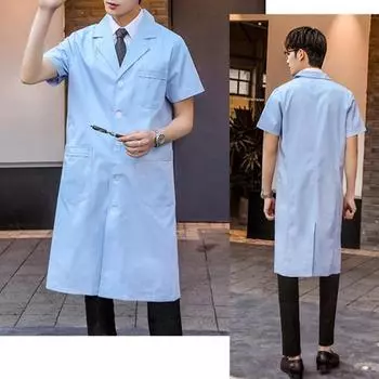 Профессиональное пальто для врачей с карманами и лацканами, однобортное однобортное пальто унисекс без катышков, длинная верхняя одежда унисекс L