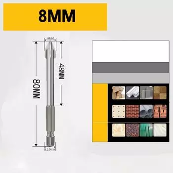 Профессиональное сверло по стеклу и плитке. Точное сверление материалов. 6mm