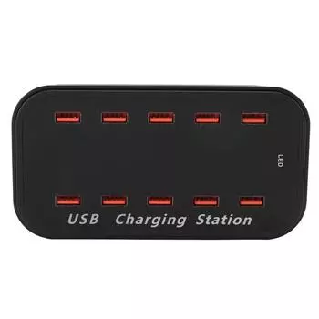 Профессиональное зарядное устройство USB с несколькими портами 100 Вт 5 В2,4 А 1 А, эффективная высокоскоростная безопасная зарядка через USB 10 ports