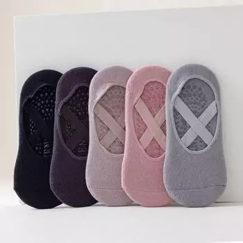 Professional Non-Slip Yoga Socks Women Pilates Beginner Indoor Soft Sole Shoes Spring and Autumn Room Socks Fitness Dance Pantyhose Yoga teacher recommend (five pairs) each one pair