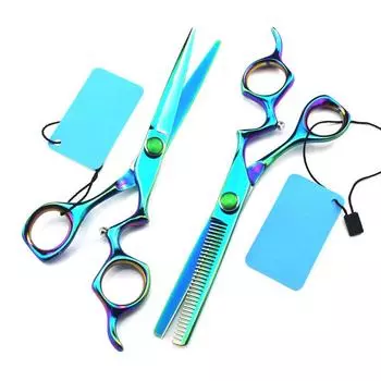 Профессиональные 440C сталь 6 ножницы зеленые ножницы для стрижки волос филировочные парикмахерские инструменты ножницы для резки парикмахерские ножницы