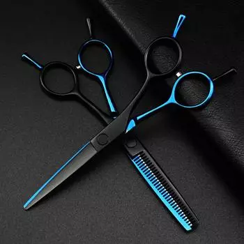 Профессиональные 5,5-дюймовые синие черные ножницы для стрижки волос филировочные ножницы для стрижки волос парикмахерские ножницы
