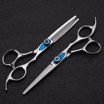 Профессиональные 6-дюймовые синие ножницы для стрижки волос, филировочные парикмахерские ножницы Makas, парикмахерские ножницы