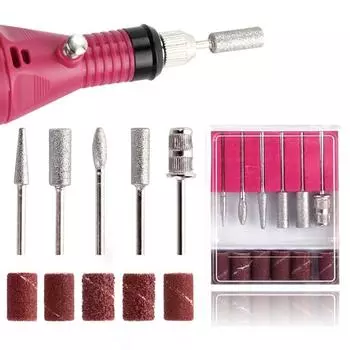 Профессиональные 6 шт. сверла для ногтей, шлифовальные головки, шлифовальные ленты для электрического маникюра, педикюра, фрезерный станок, гель-лак для дизайна ногтей