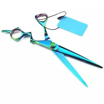 Профессиональные 7-дюймовые зеленые ножницы для стрижки собак, парикмахерские ножницы для стрижки собак, парикмахерские ножницы