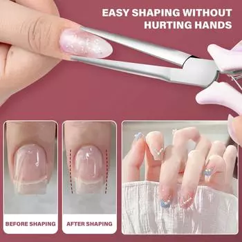 Профессиональные акриловые УФ-гелевые щипцы для моделирования ногтей из нержавеющей стали с изгибом C, маникюрные инструменты для дизайна ногтей фиолетовый