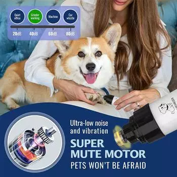 Профессиональные электрические безболезненные кусачки для ногтей собак, когтерезы для собак, USB-зарядка, тихие лапки для кошек, инструменты для стрижки ногтей New Set