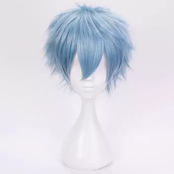 Профессиональные аниме My Hero Academia Boku no Hiro Akademia Shigaraki Tomura парики короткие серые синие волосы вьющиеся парик для косплея + шапочка для парика One Size