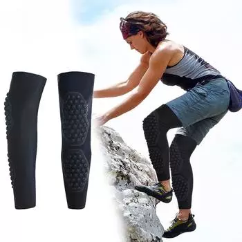 Профессиональные баскетбольные наколенники, удлиняющие дышащие компрессионные наколенники с рукавами для голени, подтяжки, пешие прогулки, велоспорт, тренажерный зал, защита для ног M