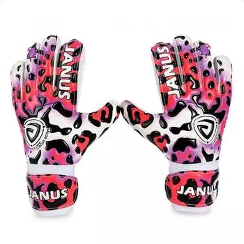 Профессиональные детские перчатки с защитой пальцев, уличные латексные утолщенные футбольные вратарские перчатки с леопардовым принтом, вратарские перчатки 4