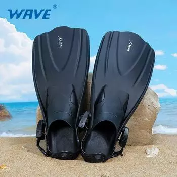 Профессиональные гибкие удобные нескользящие ласты из термопластичной резины для взрослых, резиновые ласты для подводного плавания и подводного плавания, пляжная обувь для водных видов спорта M(36-39cm) чёрный