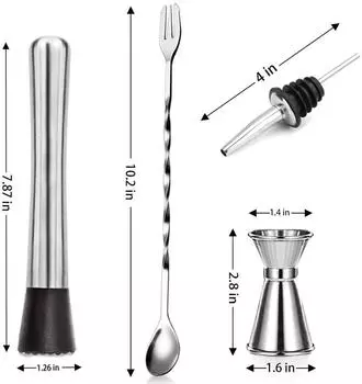 Профессиональные инструменты для бара из нержавеющей стали, инструмент для перемешивания, инструмент для перемешивания коктейлей, ложка для смешивания, палочки для коктейлей, набор инструментов для размешивания мохито