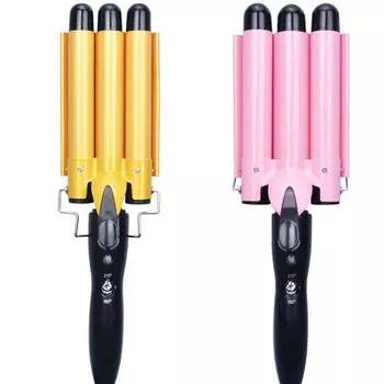 Профессиональные керамические бигуди с тройным бочонком, ручные бигуди для волос, Стайлер Marchine, инструмент для укладки волос Waver EU-22mm розовый