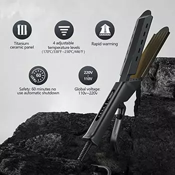 Профессиональные керамические гофрированные электрические щипцы для завивки волос с широкими пластинами для красоты, утюжки для волос, гофрированные утюжки для волос us