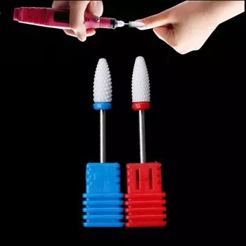 Профессиональные керамические сверла для ногтей, электрические маникюрные шлифовальные головки, аксессуары для пилочек для ногтей красный