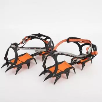 Профессиональные кошки с 12 зубьями, скалолазание на открытом воздухе, зимняя рыбалка, чехол для обуви Pack of 1 оранжевый