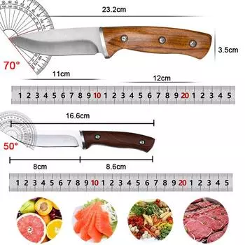 Профессиональные кухонные ножи, нож для фруктов, карманный нож из нержавеющей стали для обвалки мяса, нож для нарезки овощей, мясной тесак с ножнами
