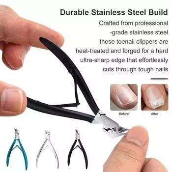Профессиональные кусачки для ногтей для толстых вросших ногтей, нержавеющая сталь, угловой резак 120 градусов чёрный