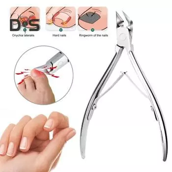 Профессиональные кусачки для толстых вросших ногтей, угловые ножницы из нержавеющей стали на 120 градусов, эргономичная ручка, прецизионные кусачки для ногтей на ногах, подолог чёрный