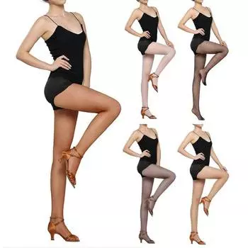 Профессиональные латинские колготки, женские высокоэластичные ажурные эластичные прозрачные латинские чулки