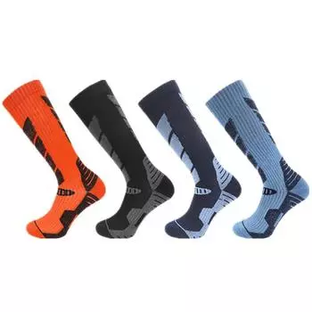 Профессиональные лыжные носки из плотного хлопка для спорта, велоспорта, футбола, для мужчин и женщин, влагопоглощающие, высокоэластичные, термоноски L size