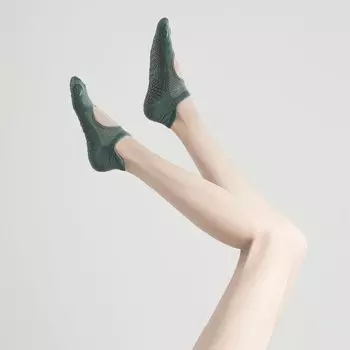 Профессиональные нескользящие носки для йоги, женские летние носки для пилатеса для дома, трехмерные носки, носки для аэробики, спортивные носки для йоги Ice Cream dark green