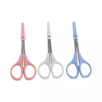 Профессиональные ножницы для макияжа из нержавеющей стали с круглой головкой для волос в носу женские White straight