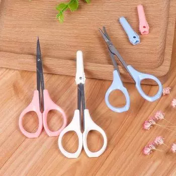 Профессиональные ножницы с прямым изогнутым кончиком, многофункциональные ножницы для волос с круглой головкой в носу, красота White straight