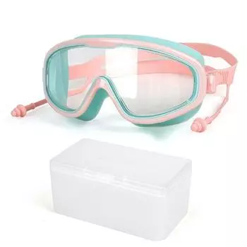 Профессиональные очки для плавания для детей, очки для плавания, затычки для ушей, регулируемые водонепроницаемые противотуманные очки с защитой от ультрафиолета, детские очки для плавания