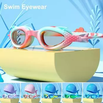 Профессиональные очки для плавания HD Водонепроницаемые противотуманные силиконовые шапочки для плавания Водные очки для плавания для детей