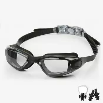 Профессиональные очки для плавания, очки для плавания с берушами, зажим для носа, гальванический водонепроницаемый силикон