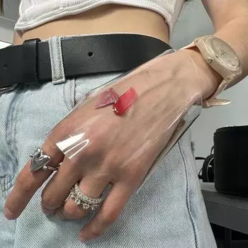 Профессиональные перчатки визажиста Перчатки из натуральной кожи Функциональные перчатки для макияжа Удобные и инструменты для макияжа небесно-голубой