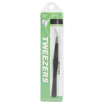 Профессиональные пинцеты для ресниц из нержавеющей стали для наращивания ресниц, инструменты для макияжа, черный, 12,5 см