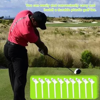 Профессиональные пластиковые футболки для гольфа, 20 шт., уменьшают боковое вращение и трение, увеличивают расстояние, аксессуары для гольфа для начинающих и профессионалов 20PCS чёрный