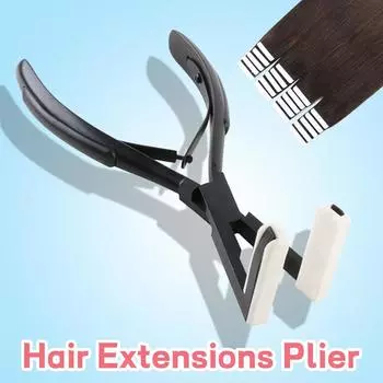 Профессиональные плоскогубцы для наращивания волос, плоскогубцы для наращивания ленты из нержавеющей стали, плоскогубцы для уплотнения ленты, инструмент для укладки, форма колоды, черный