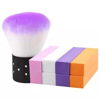 Профессиональные полировальные бруски и мягкие щеточки для чистки ногтей. Натуральный уход за ногтями, подходит для домашнего и салонного использования. 2