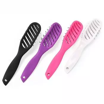 Профессиональные полые массажные расчески, антистатические распутывающие щетки для волос, салонная изогнутая расческа с отверстием