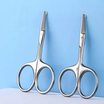 Профессиональные прецизионные ножницы для волос в носу из нержавеющей стали, круглые безопасные ножницы для волос на лице, машинка для стрижки бровей, ножницы для макияжа