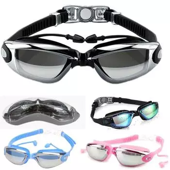Профессиональные противотуманные линзы с защитой от ультрафиолета для мужчин и женщин, очки для плавания, водонепроницаемые, регулируемые, силиконовые, беруши, очки для плавания, новые