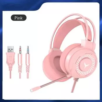 Профессиональные проводные геймерские наушники со светодиодной подсветкой и микрофоном для Ps4 Ps5 Xbox One, компьютерная стереогарнитура с басами, игровая гарнитура для ПК, подарки